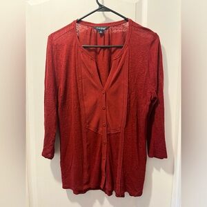 Lucky Brand Red Button Shirt, size M